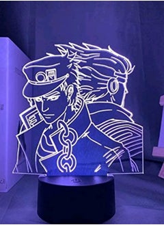 اشتري مصباح LED ثلاثي الأبعاد الوهمي ، مصباح ليلي من JoJo's Bizarre Adventure Anime Night Light مع جهاز تحكم عن بعد 16 لونًا ، مصباح طاولة يعمل بالطاقة USB ، ديكور منزلي لغرفة النوم ، هدية أعياد في الامارات