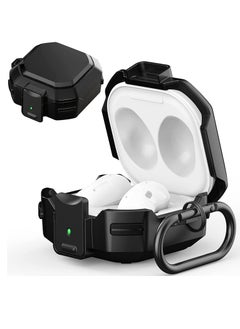 Buy Armor Case Cover for Galaxy Buds Pro Case/ Galaxy Buds 2 Case/ Galaxy Buds Live Case, Hard PC Shockproof Protective Samsung Earbuds Case with Keychain for Men Women - Black in Egypt