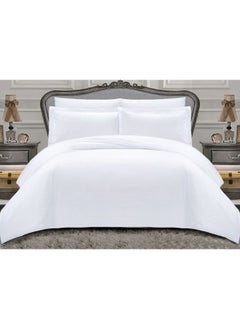 Buy 7 piece hotel style white striped comforter Set 200*200cm in Saudi Arabia