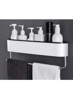 Buy Bathroom Shelf Space 1 Layer Storage Rack Wall-mounted Multi-function Toiletries Storage Rack Bathroom Storage Rack Toilet Vanity Shower Room Shelf" (Black) in UAE