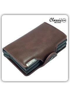 Buy Classic Milano Wallet for men Premium Quality Synthetic Mens Wallet Auto Cardholder (Brown) by Milano Leather in UAE