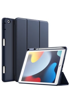 Buy iPad 10.2 Inch Case 9th 8th 7th Generation case 2021 2020 2019  with Pencil Holder Sleep Wake Slim Soft TPU Back Smart Magnetic Stand Protective Cover in UAE