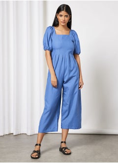 اشتري Puff Sleeve Cropped Jumpsuit في الامارات