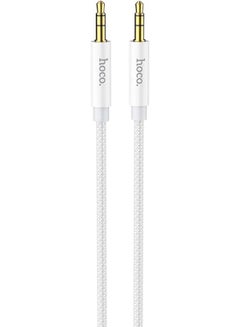 Buy Hoco UPA19 - DC 3.5mm To 3.5mm AUX Audio Cable (Length = 2M), Compatible with Mobile, Tablet, iPhone, Samusng, Xiaomi, Oppo, Huawei - Silver in Egypt
