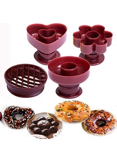 اشتري 4Pack DIY Donut Mold Plastic Bakery Doughnut Cake Maker Biscuit Stamp Mould Desserts Bread Cutter Kitchen Baking Tool في الامارات