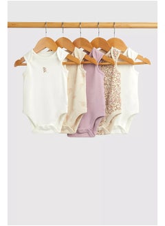 Buy Wild Flower Sleeveless Bodysuits - 5 Pack in UAE