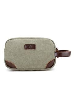 Buy Zipper Closure Canvas Wallet Green in UAE