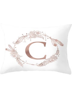 Buy C Letters Printed Throw Pillow Cover white 30 X 50cm in UAE