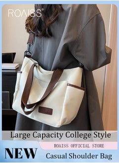 Buy Large Capacity Shoulder Bag  Durable Macaron Color Scheme Smooth Zipper Solid Color Tote Bag in Saudi Arabia