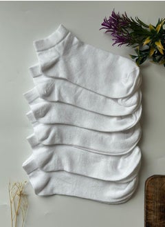 Buy white socks For men and women cotton absorb sweat size (40-44) (6 pairs) in Saudi Arabia