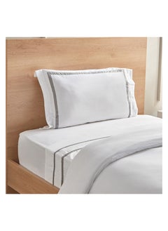 اشتري White Haven Voul Striped 2-Piece Twin Cotton Duvet Cover Set 220 x 150 cm في السعودية