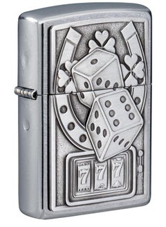 Buy Dice Emblem Street Chrome Windproof Lighter in UAE
