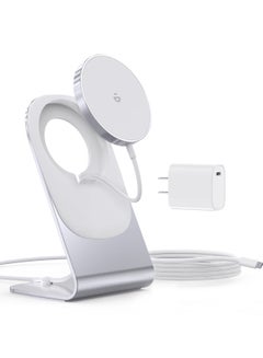 اشتري Magnetic Wireless Charger Set for iPhone 13/12 Pro Max Mini with Mag Charger, 20W USB C Power Adapter, and 5ft Type-C Cable， Wireless Charging, and Phone Stand/Pad في الامارات