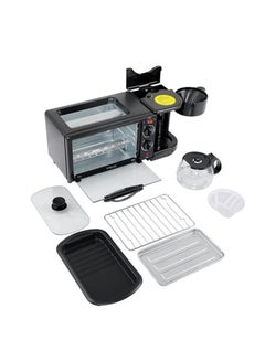 Buy 3 In 1 Multi-Functional Breakfast Machine, Non-Stick Griddle, Oven Tray, Coffee Machine 1250W SK-145 Black in Saudi Arabia