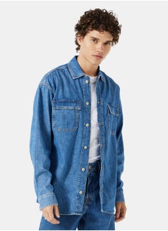 Buy Axel Collared Denim Shirt in UAE