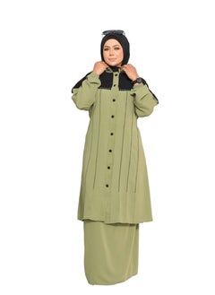 Buy Two-piece set, material, crepe royal, size one size, can be worn up to 110 kg with belt for women in Egypt