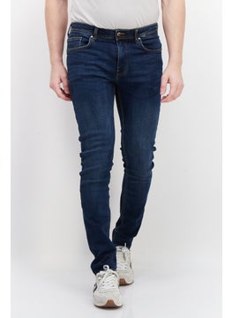 اشتري Men Regular Fit Washed Denim Jean, Blue في الامارات