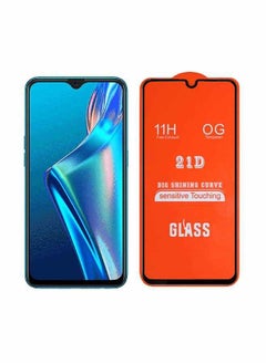 Buy 21D Full Tempered Glass Screen Protector For Oppo A12 Black/Clear in UAE