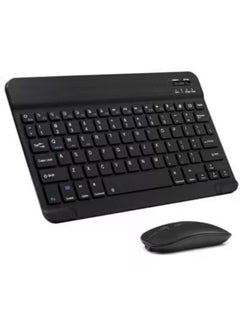 اشتري Bluetooth Keyboard and Mouse Combo Ultra-Slim Portable Compact Wireless Mouse Keyboard Set for IOS Android Windows Tablet Phone iPhone iPad Pro Air Mini (Black) في الامارات