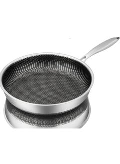 Buy Stainless Steel Frying Pan, Whole Body Tri-ply Frying Pan, Scratch-resistant Non Stick  Double-sided Honeycomb Skillet Pan For All Stove, (28cm) in Saudi Arabia