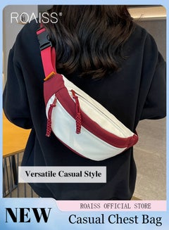 Buy Unisex Multifunctional Chest Bag Color Block Design Simple and Fashionable Large Capacity Style Versatile and Suitable for Students Can be Worn as a Crossbody Bag or Waist Bag in UAE