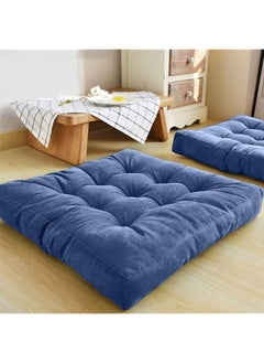 Buy New York Simple And Comfortable Square Floor Velvet Tufted Cushion 55X55X10Cm in Saudi Arabia