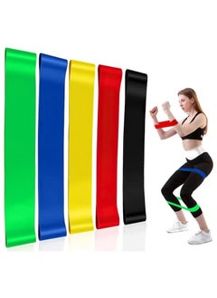 Buy Resistance Bands Set, 5pcs Assorted Pounds Strength Training Exercise Resistance Loops Stretch Bands, Gym Fitness Yoga Workout Resistance Loops Bands for Arm Legs and hips in UAE