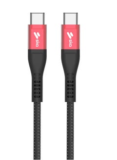 Buy SKA CC3200 USB-C to USB-C Charge Sync Cable Kevlar Braided 2M Black in UAE