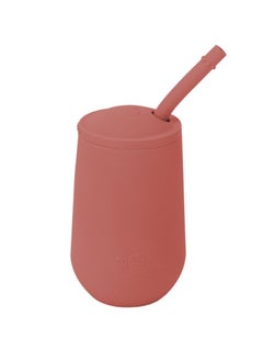 اشتري Happy Sippy Cup & Straw System - 100% Silicone Straw Cup For Infants + Straw Cup For Toddlers - Sienna في الامارات