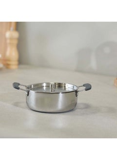 Buy Livia Stainless Steel Mini Casserole With Ss Lid 2.5Mm Stainless Steel Non-Stick Stockpot With Cover For Kitchen W14Xh5.7Cm - Silver in UAE