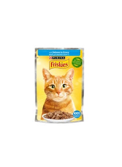 Buy Friskies Salmon Chunks Gravy Wet Food Pouch 85 Grams in Egypt