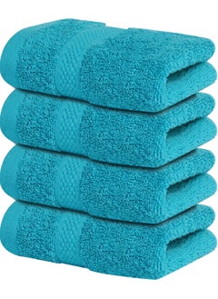 Buy Infinitee Xclusives Premium Teal Washcloths Set – Pack of 4, 33cm x 33cm 100% Cotton Wash Cloths for Your Body and Face Towels, Kitchen Dish Towels and Rags, Baby Washcloth in UAE