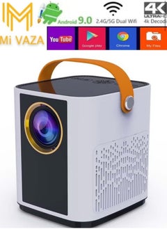 Buy 1920 x 1080P Mini LED Portable Dual Frequency WiFi Android 9.0 Remote Electronic Focusing For Meeting Home Smart Video Projector in Saudi Arabia