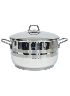 Buy Asude Deep Pot Stainless Steel 34 Cm Silver Color Set Include Pot With Lid in UAE