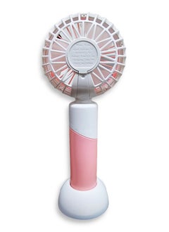 اشتري Portable Mini Fan USB Rechargeable Cute 2.5W Small Electric Fan For School ( Pink ) في مصر