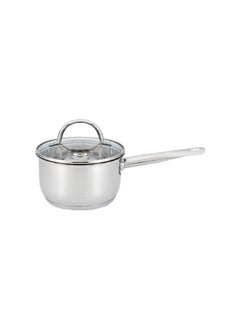 Buy Ergonomic Handle Stainless Steel Sauce Pan with Lid Chrome 18 cm CW-SP002 in Saudi Arabia