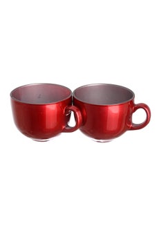 Buy Akher el Ankoud A 2-piece glass mug set for soup in the shape of a round bowl, 450 ml in Egypt