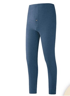 اشتري Men's Solid Color Tights Leggings Underwear Pants Long Johns Bottoms Wintergear  Warm Base Layer Bottoms Dark Blue في السعودية