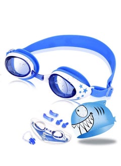 Buy Kids Swimming Goggles Junior Children Girls Boys Early Teens Age 2-7, with Anti-Fog, Waterproof, UV Protection, Crystal Clear Wide Vision with Case, Nose Clip in Saudi Arabia