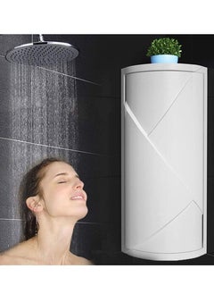 اشتري 360-Degree Rotating Wall-Mounted Shelf Bathroom Corner Storage Shampoo Cosmetics Kitchen Household Bathroom Storage Accessories في الامارات