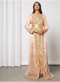 اشتري Crystal Stone Beaded Kaftan With Belt في السعودية