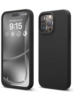 Buy Iphone Silicone Case - Silky Soft Touch with Military Grade Drop Protection - Anti-Scratch Microfiber Lining - Shockproof Protective Phone Case Slim Thin Cover (Iphone 15 Pro Max, Black) in Saudi Arabia