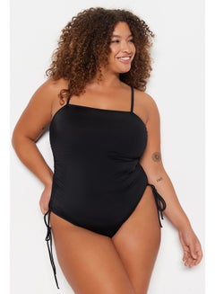 Buy Black Side Gathered Adjustable Tapered Effect Swimsuit TBBSS23AM00041 in Egypt
