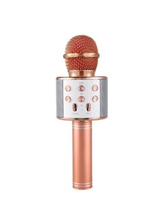 Buy WS-858 Bluetooth Wireless Karaoke Microphone Speaker Handheld KTV Rose Gold in Saudi Arabia