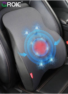 Buy Car Seat Massage with Massage Function, Electric Back Lumbar Support Massage Pillow for Car, Memory Foam Design for Enhanced Comfort and Pain Relief - Ergonomic Support for Long Drives in UAE