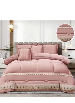 Buy Winter Double Bedspread Quilt Set Made of Soft Velvet and Luxurious Fur, Size 230*250 cm in Saudi Arabia