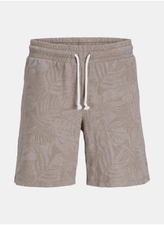 Buy Palm Print Drawcord Waistband Shorts in Saudi Arabia