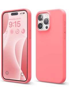 اشتري elago Liquid Silicone for iPhone 15 Pro MAX case cover Full Body Protection, Shockproof, Slim, Anti-Scratch Soft Microfiber Lining - Pink في الامارات