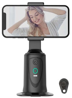 Buy Auto Face Tracking Phone Holder, No App Required, 360° Rotation Tripod Smart Shooting Camera Mount for Live Vlog Streaming Video, with Detachable Remote, Rechargeable Battery in Saudi Arabia