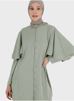 Buy Ruffle Sleeve Button Down Tunic in UAE